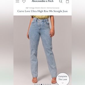 Abercrombie Curve Love Ultra High Rise 90s Straight Jean 27 long